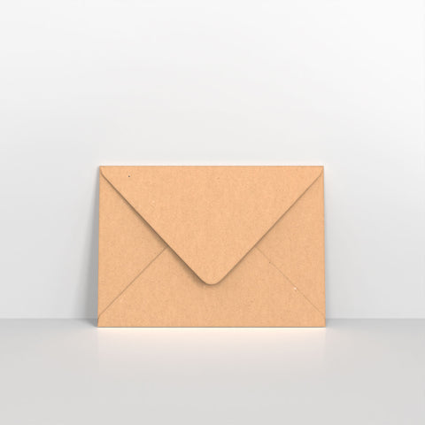 Brown Kraft Fleck Gummed Greeting Card V Flap Envelopes - Gummed / 133 x 184mm (B03133)