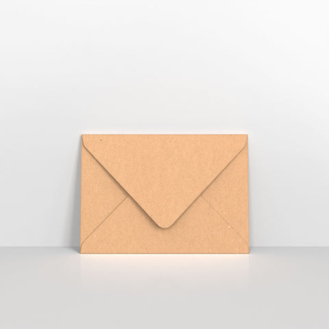 Brown Kraft Fleck Gummed Greeting Card V Flap Envelopes - Gummed / C6 - 114 x 162mm (B03C6)