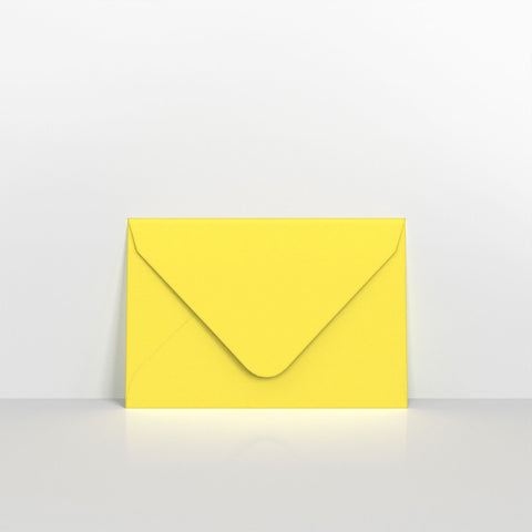 Sunflower Yellow Coloured Gummed V Flap Envelopes - 62 x 94mm (CU62SY)