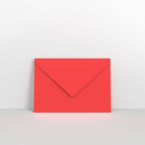 Bright Red Coloured Gummed V Flap Envelopes