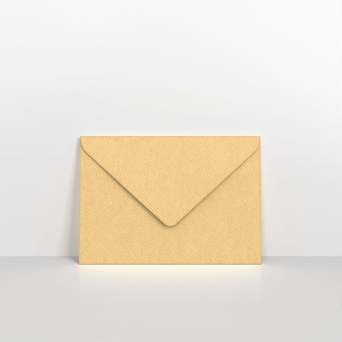 Brown Ribbed Gummed Greeting Card V Flap Envelopes