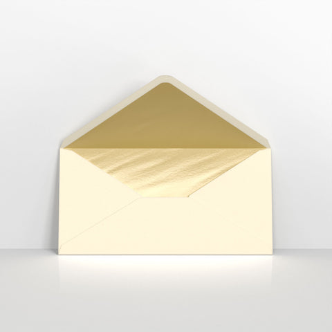 Ivory & Gold Fancy Foil Lined Envelopes