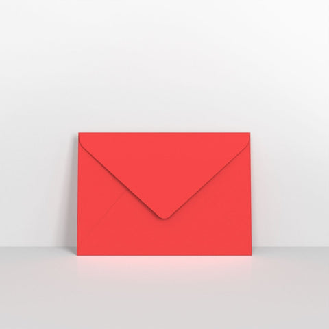 GC125BR - Bright Red Coloured Gummed V Flap Envelopes - Greeting Card Envelopes