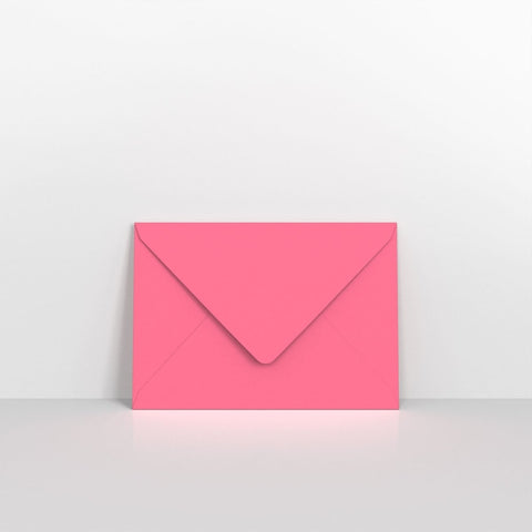 GC95122BP - Bright Pink Coloured Gummed V Flap Envelopes - Greeting Card Envelopes