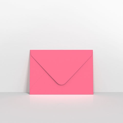 GCC7BP - Bright Pink Coloured Gummed V Flap Envelopes - Greeting Card Envelopes